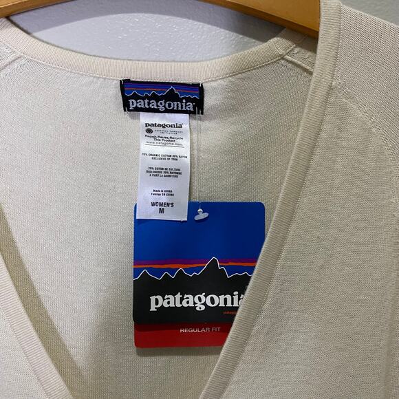 Patagonia Cream 3/4 Sleeve Madeira Cardigan New w/ Defect Women’s Size M - Picture 4 of 7